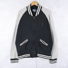 画像1: POLO Ralph Lauren スウェットジップジャケット BLACK L (1)