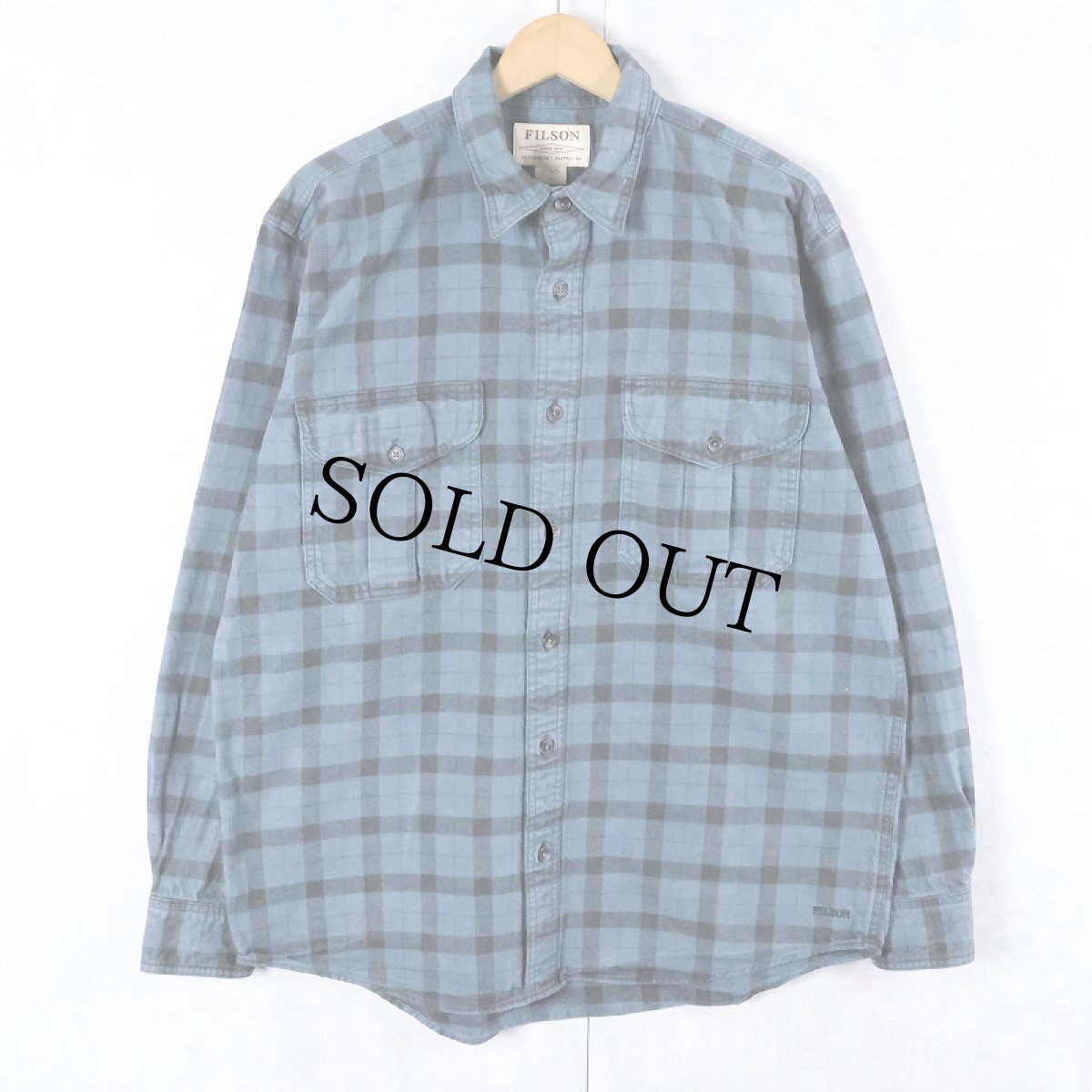 画像1: FILSON チェック柄 ヘビーネルシャツ M (1)