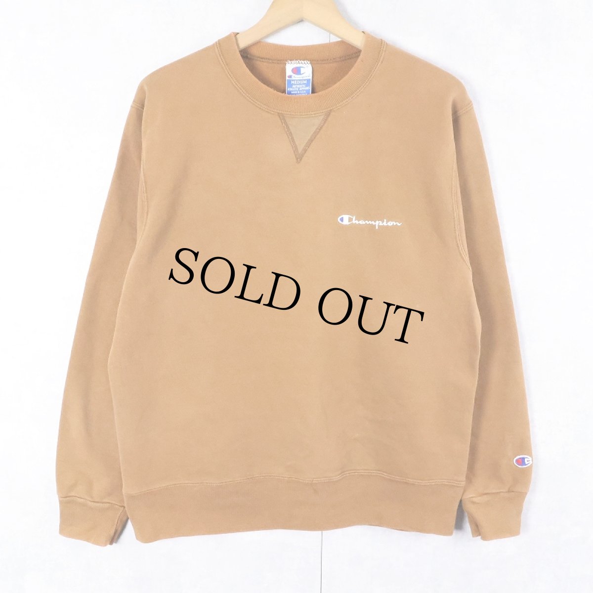 画像1: 90's Champion 青刺繍タグ後期 前V ロゴ刺繡 スウェット M (1)