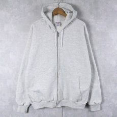 画像1: 90's PLUMA 裏サーマル ポリエステル スウェットジップパーカー L (1)