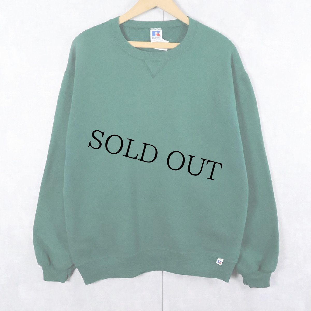 画像1: 90's RUSSELL ATHLETIC USA製 前V 無地スウェット L (1)