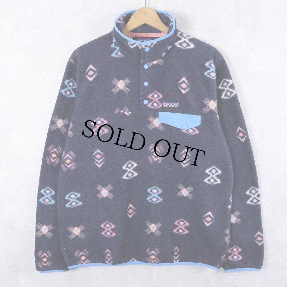 画像1: 2019SS Patagonia 総柄 スナップT NAVY L (1)