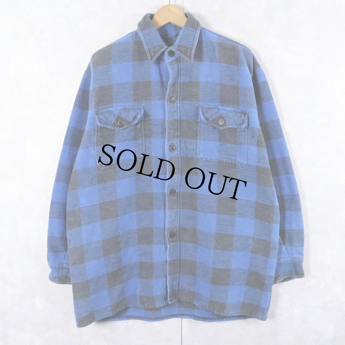 画像1: 90's BIG VALLEY バッファローチェック柄 ヘビーネルシャツ M (1)