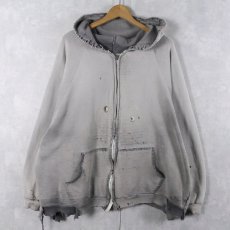 画像1: 60's 裏サーマル フェード スウェットジップパーカー (1)