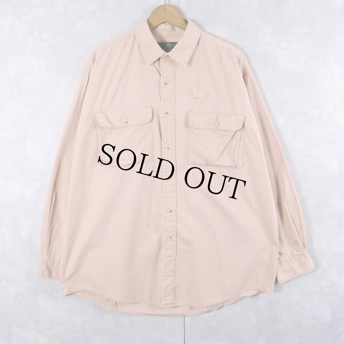 画像1: 90's ORVIS コットンフィッシングシャツ L (1)