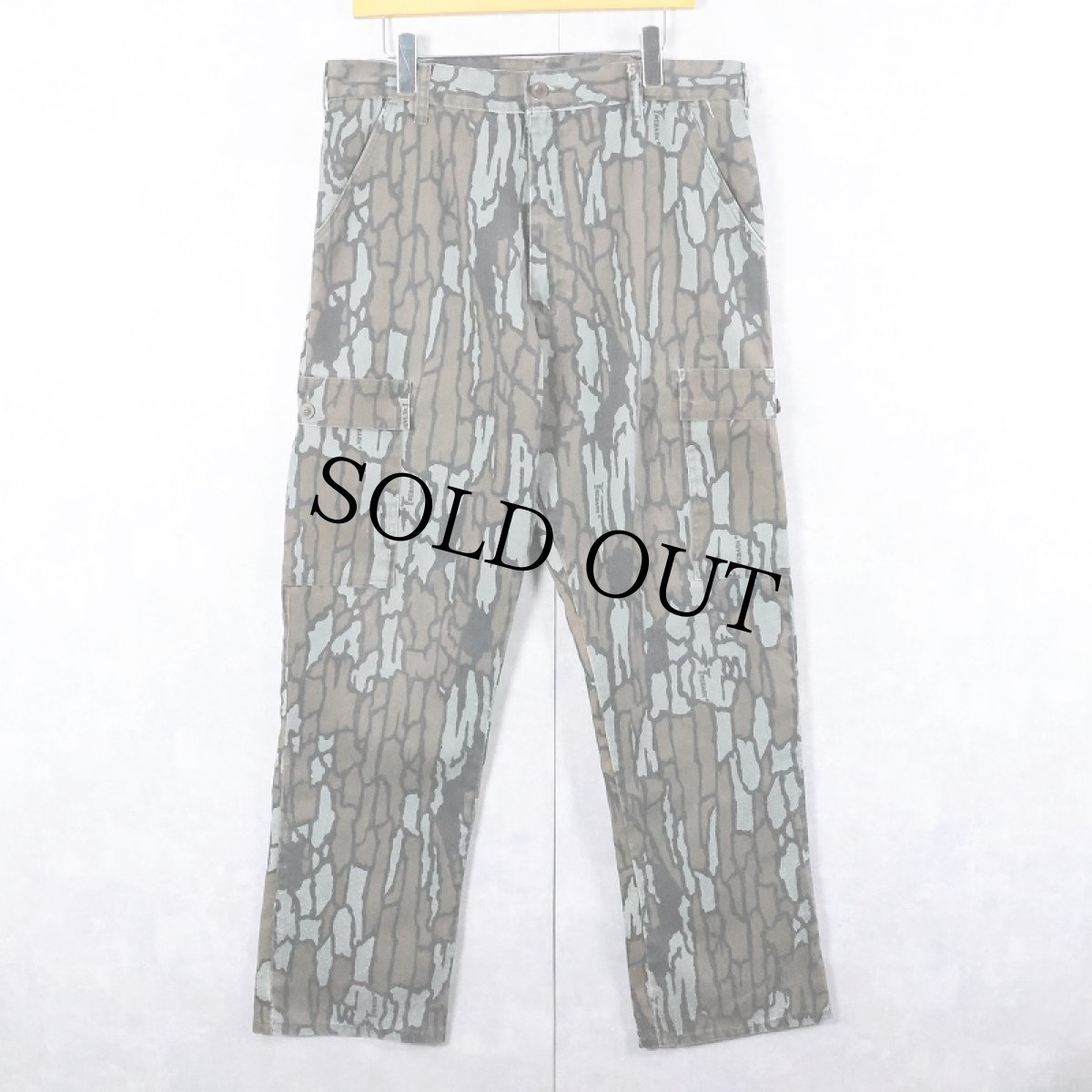 画像1: 80〜90's USA製 トレバークカモ柄 コットンカーゴパンツ W35 (1)