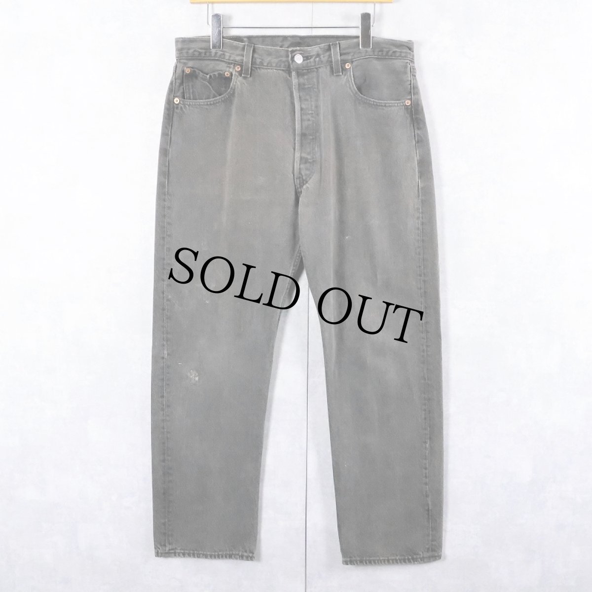 画像2: 90's Levi's 501 USA製 "サルファブラック" ブラックデニムパンツ W34 (2)