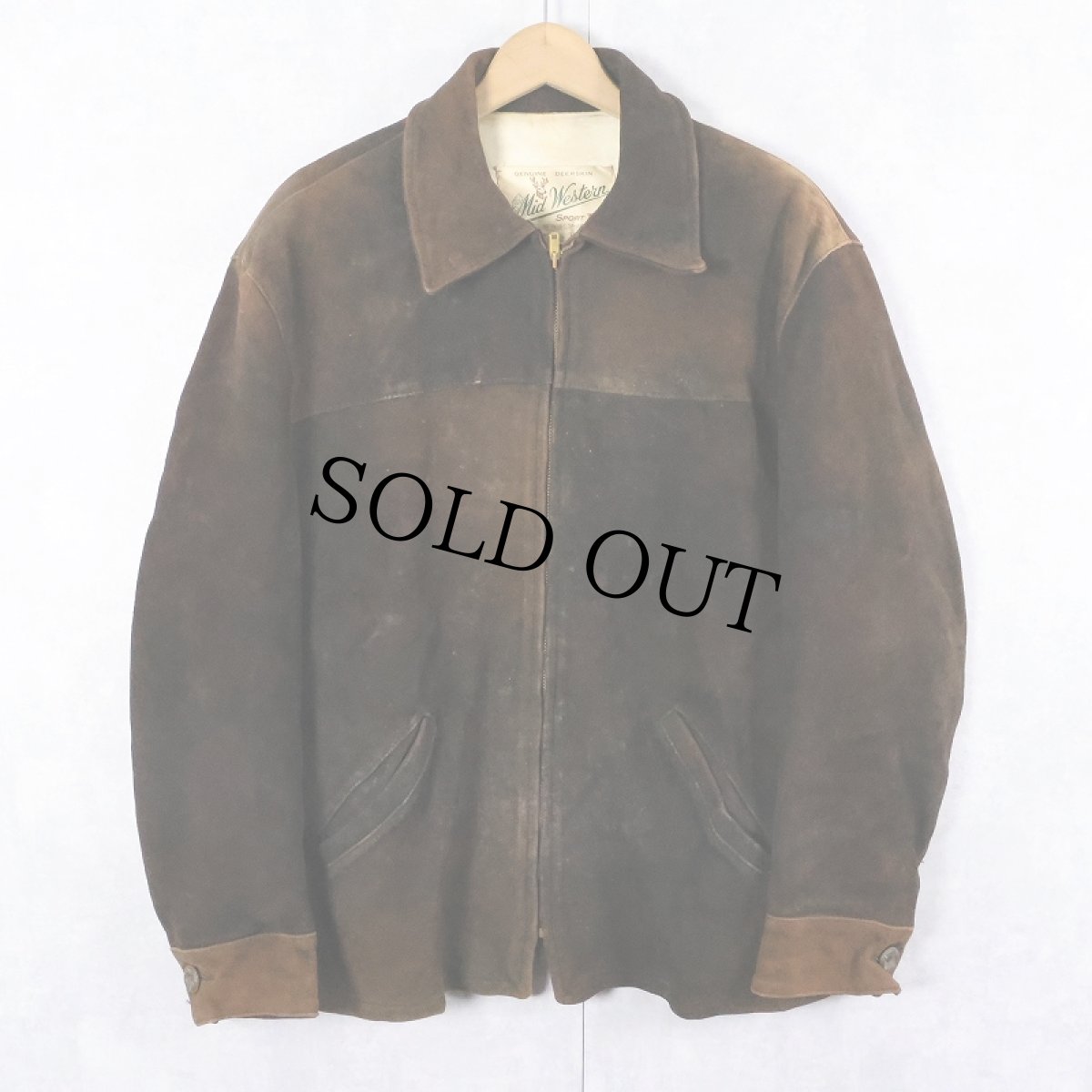 画像1: 50〜60's Mid-Western スエードレザージャケット SIZE42 (1)