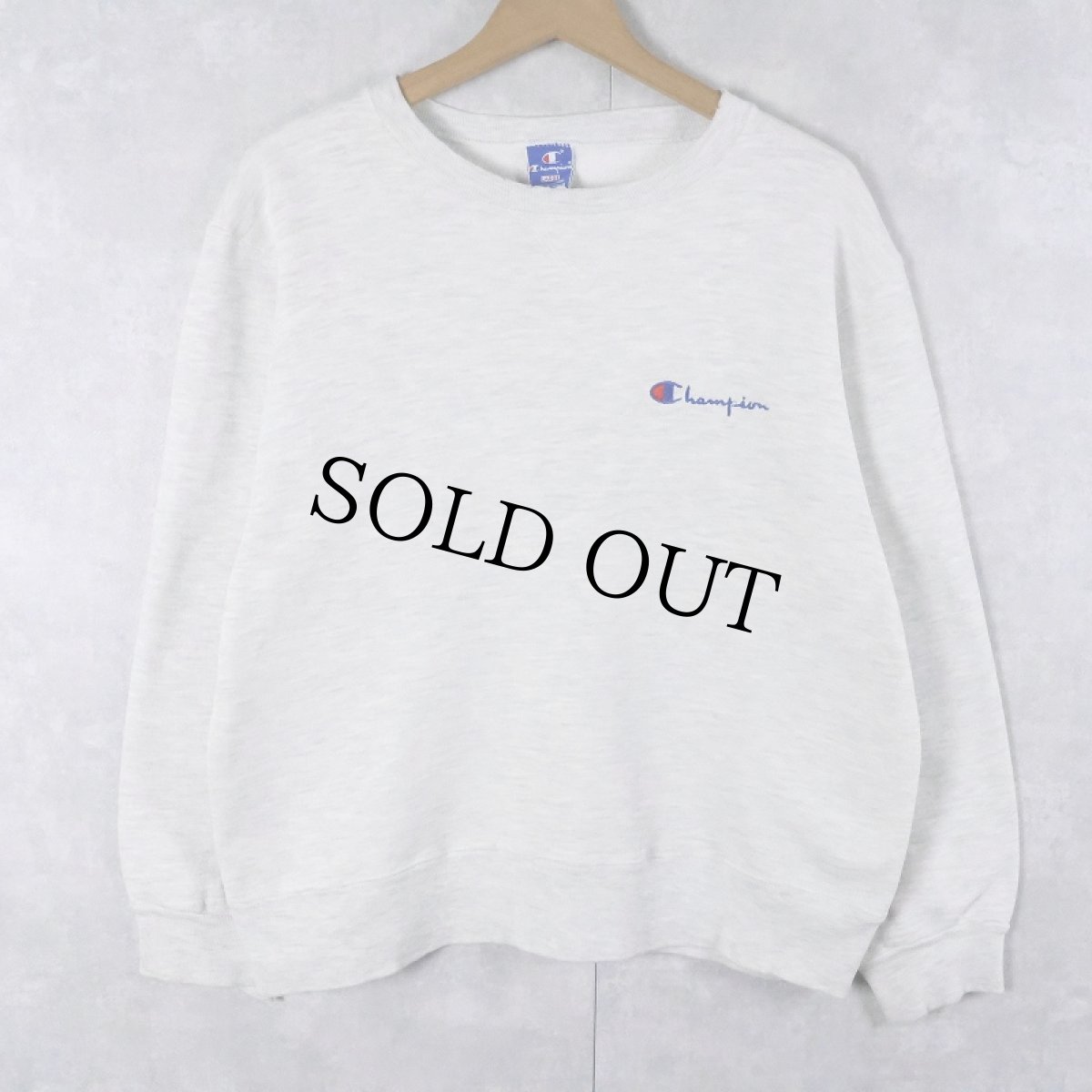 画像1: 80〜90's Champion 青刺繍タグ 中期 USA製 ロゴ刺繍スウェット L (1)