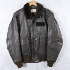画像1: 90's U.S.NAVY G-1 レザーフライトジャケット SIZE42 (1)