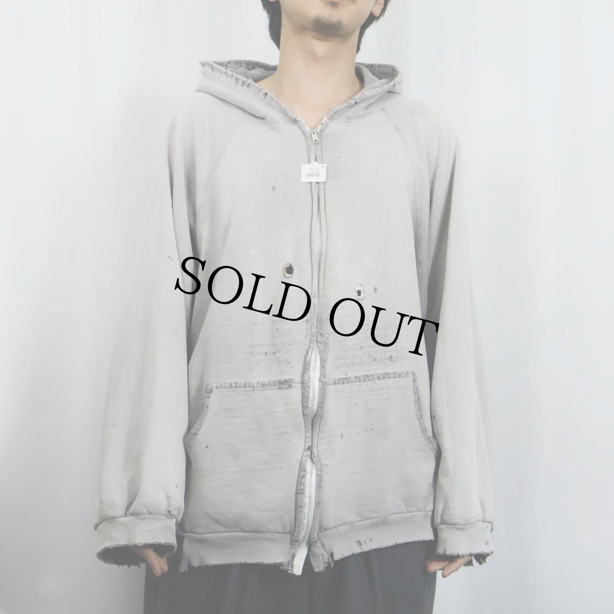 画像2: 60's 裏サーマル フェード スウェットジップパーカー (2)