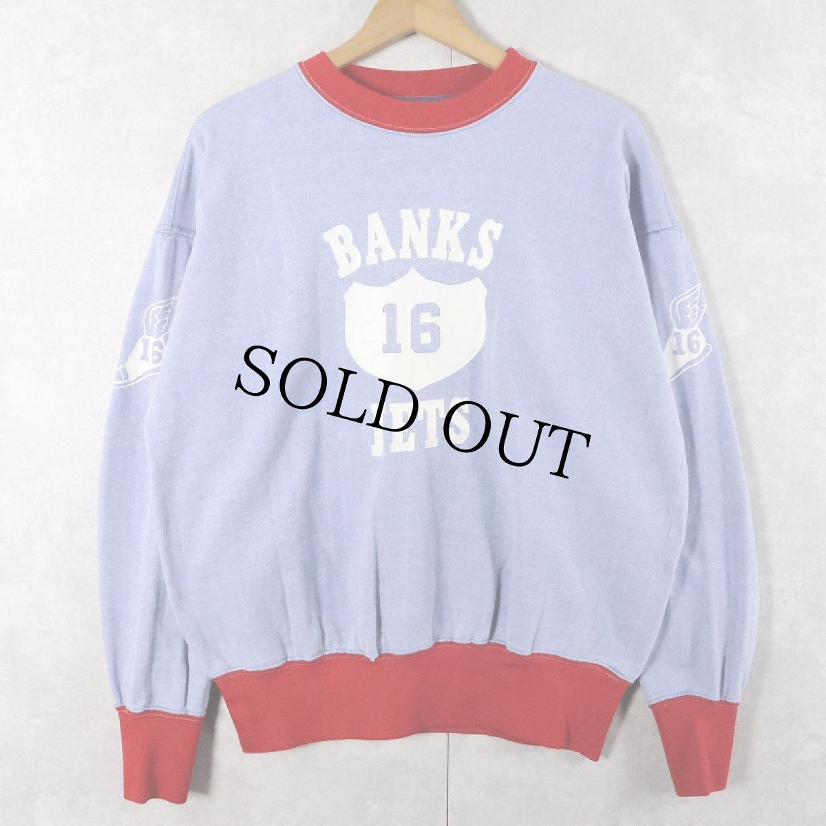 画像1: 60's "BANKS JETS" ウイングフット 2トーンスウェット (1)