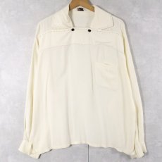 画像1: 50〜60's Bud Berma レーヨンピーターパンシャツ L (1)