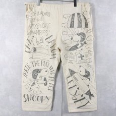 画像2: SNOOPY ハンドペイントパンツ W39 (2)