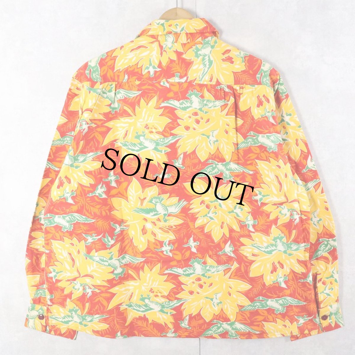 画像2: 40's Betty Brooks 花柄 オールオーバーパターン プリントネル ハワイアンシャツ DEADSTOCK (2)