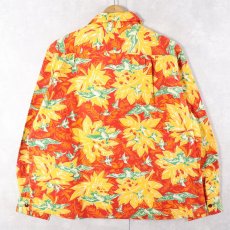 画像2: 40's Betty Brooks 花柄 オールオーバーパターン プリントネル ハワイアンシャツ DEADSTOCK (2)