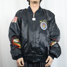 画像3: 80's "KOREA" 龍刺繍 スーベニアジャケット BLACK XL (3)