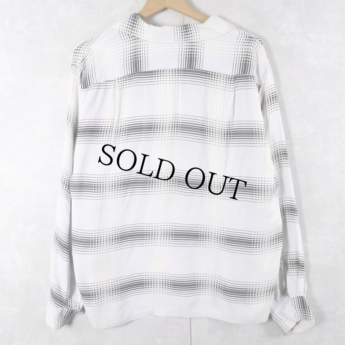 画像2: 50's Sportswear チェック柄 レーヨンオープンカラーシャツ SIZE15-M-15 1/2 (2)