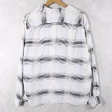 画像2: 50's Sportswear チェック柄 レーヨンオープンカラーシャツ SIZE15-M-15 1/2 (2)