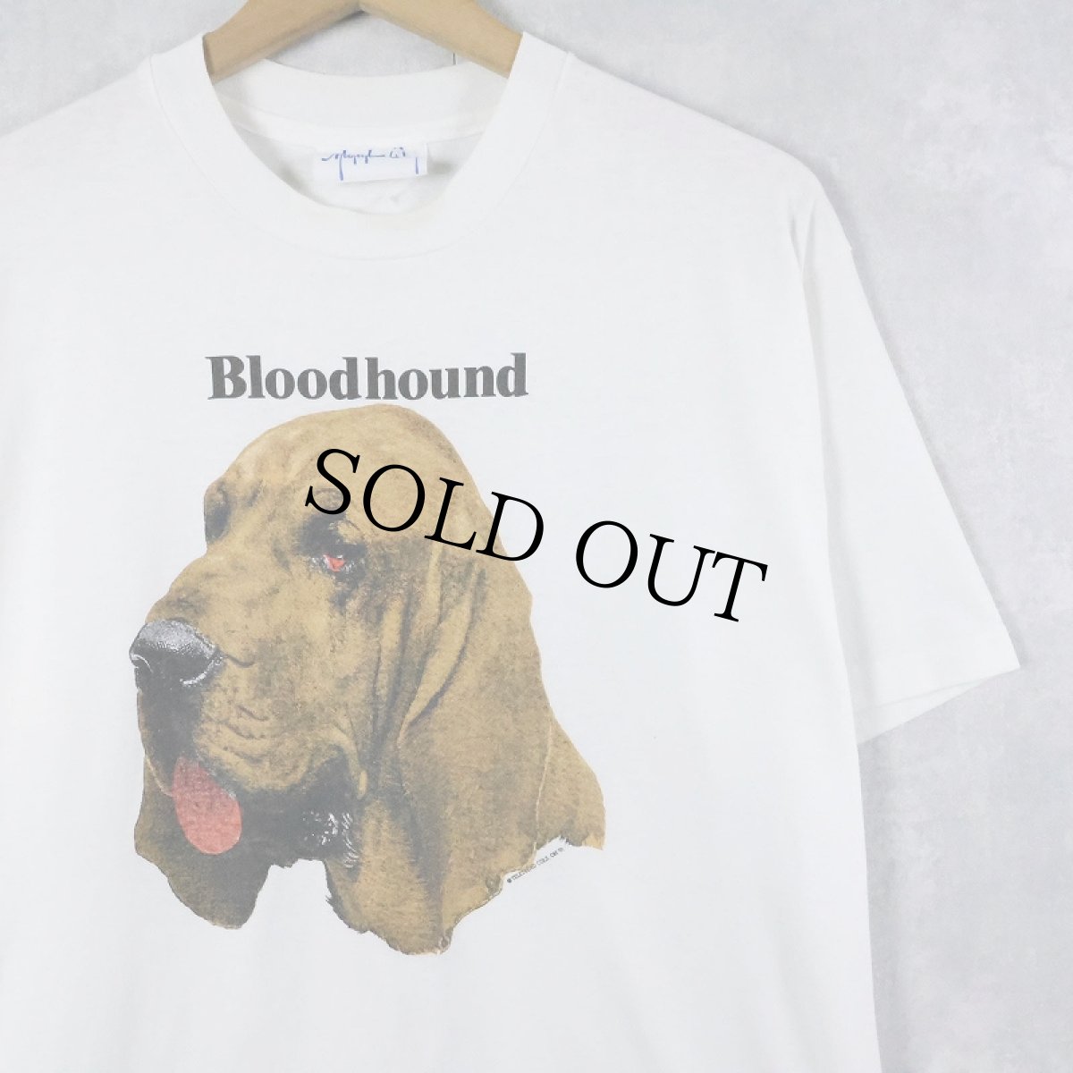画像1: 90's USA製 "Bloodhound" 犬プリントTシャツ L (1)