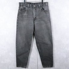 画像2: 90's Levi's 550 USA製 "サルファブラック" ブラックデニムパンツ W33 (2)