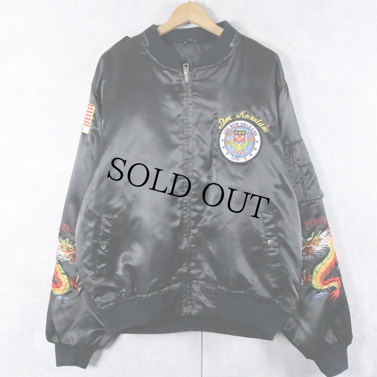 画像2: 80's "KOREA" 龍刺繍 スーベニアジャケット BLACK XL (2)