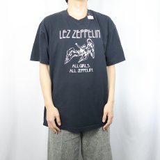 画像2: "LEZ ZEPPELIN" ロックバンドパロディTシャツ BLACK XL (2)