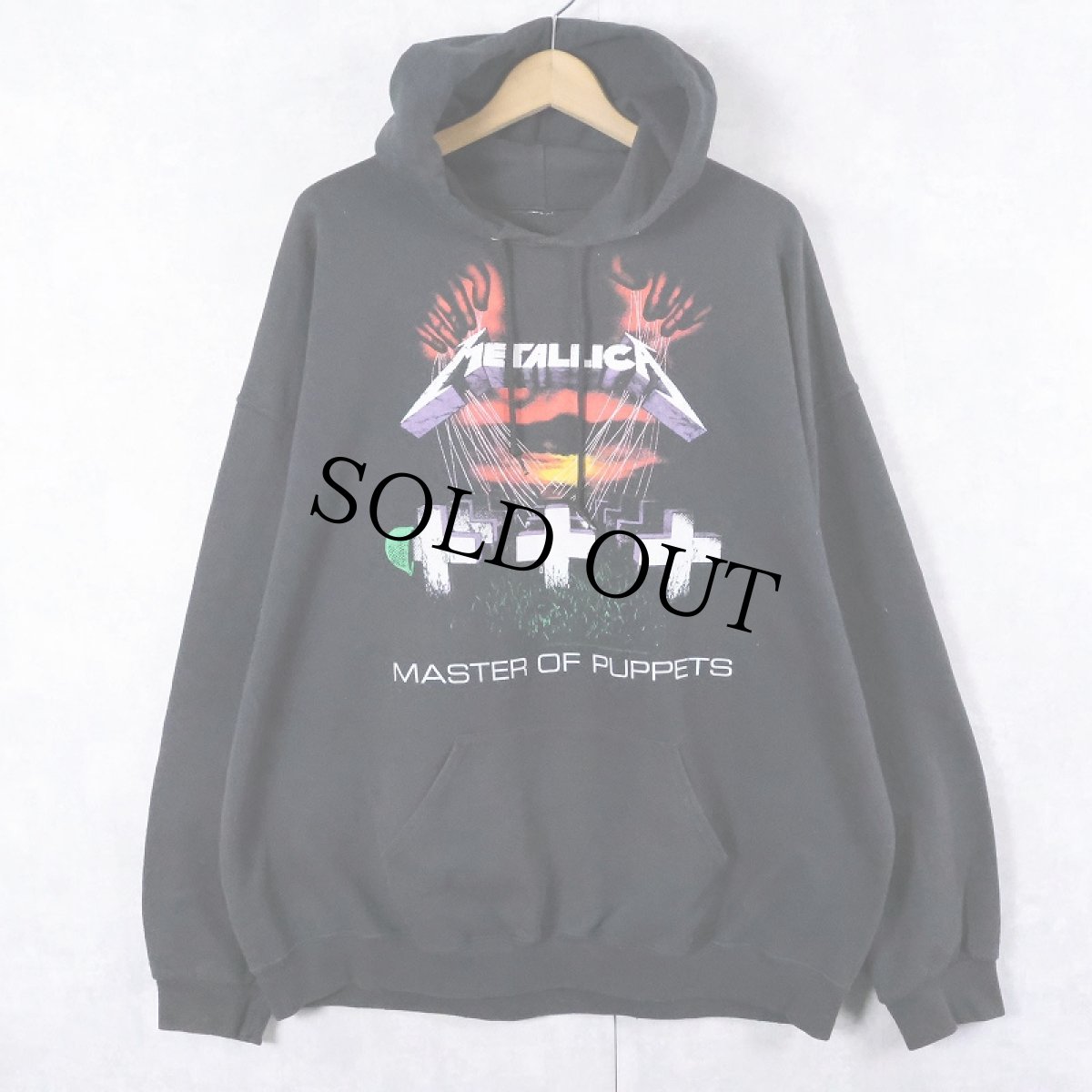画像1: METALLICA "MASTER OF PUPPETS" ヘヴィメタルバンドスウェットフーディー BLACK (1)