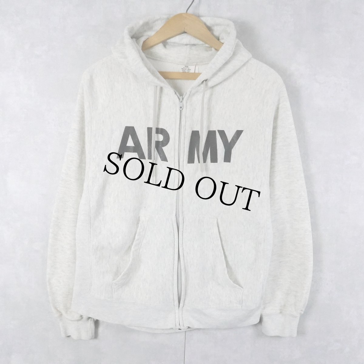 画像1: 90's U.S.ARMY PFU ロゴプリント スウェットジップパーカー MEDIUM (1)