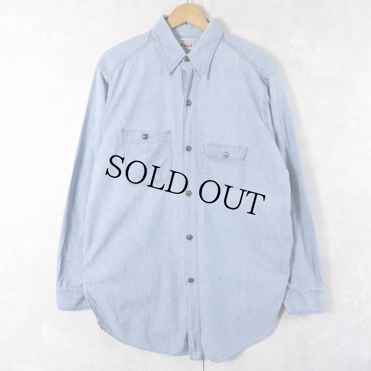 画像1: 40's ROOMY RICHARD "ガチャポケ" マチ付き シャンブレーシャツ (1)