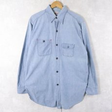 画像1: 40's ROOMY RICHARD "ガチャポケ" マチ付き シャンブレーシャツ (1)