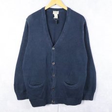 画像1: L.L.Bean コットンニットカーディガン NAVY L (1)