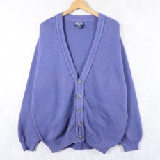 画像1: 90's LANDS' END USA製 コットンニットカーディガン M (1)