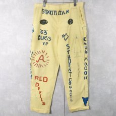 画像1: 60's ハンドペイント メモリアルコーデュロイパンツ W33 (1)