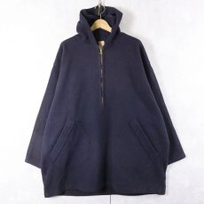 画像2: 30〜40's SHENK & TITTLE SPORT ハーフジップ ウールアスレチックパーカー NAVY L (2)