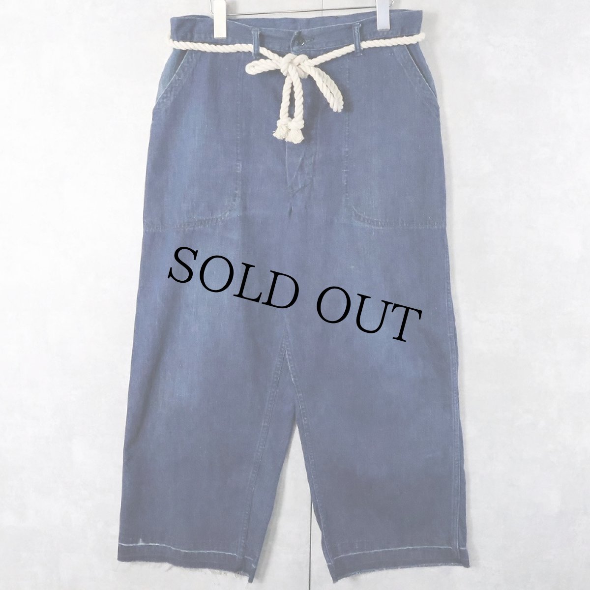 画像1: 40's WWII U.S.NAVY M-45 デニムトラウザーズ W32 (1)