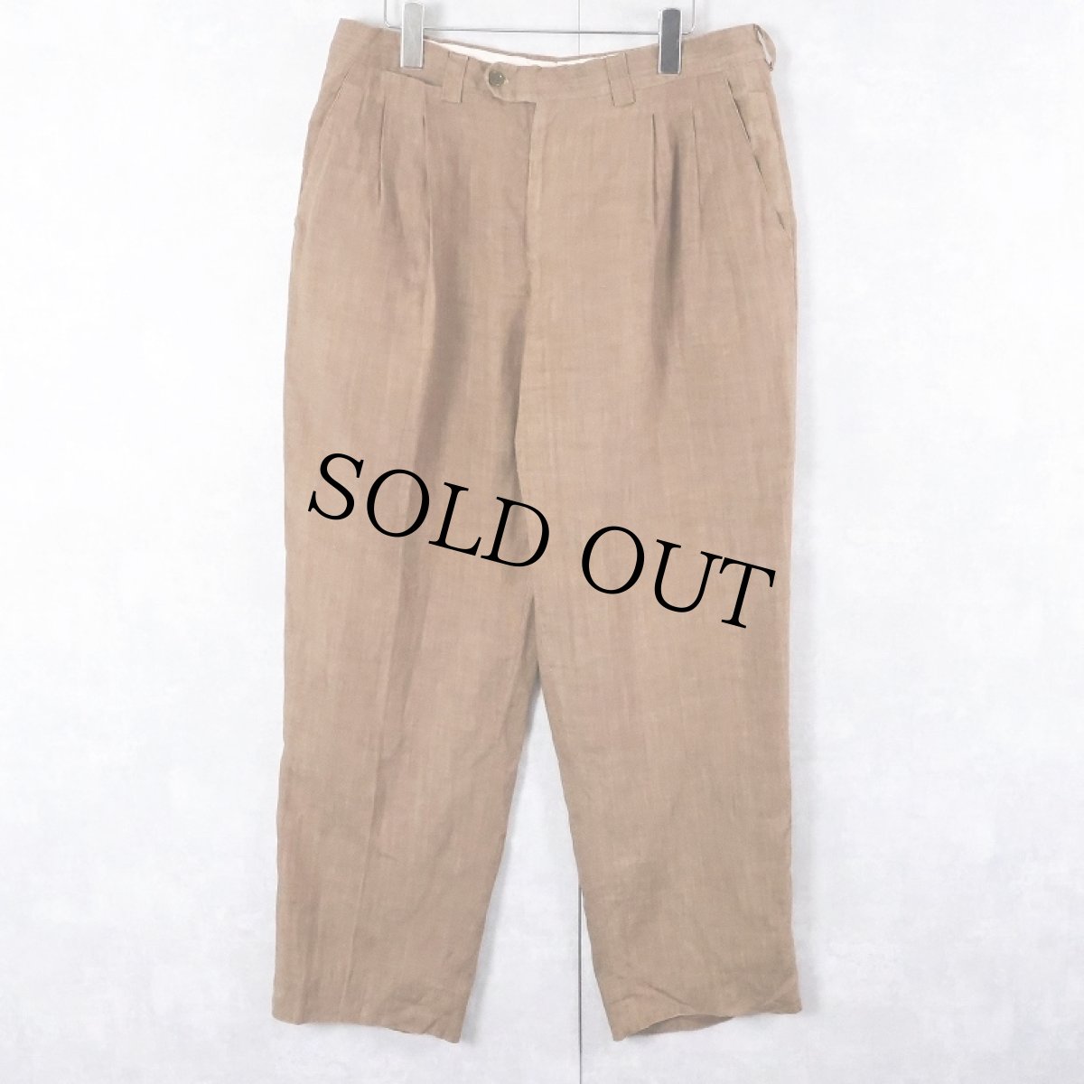 画像1: 90's〜 LUCA D'ALTIERI ITALY製 2タック リネンスラックス W34 (1)