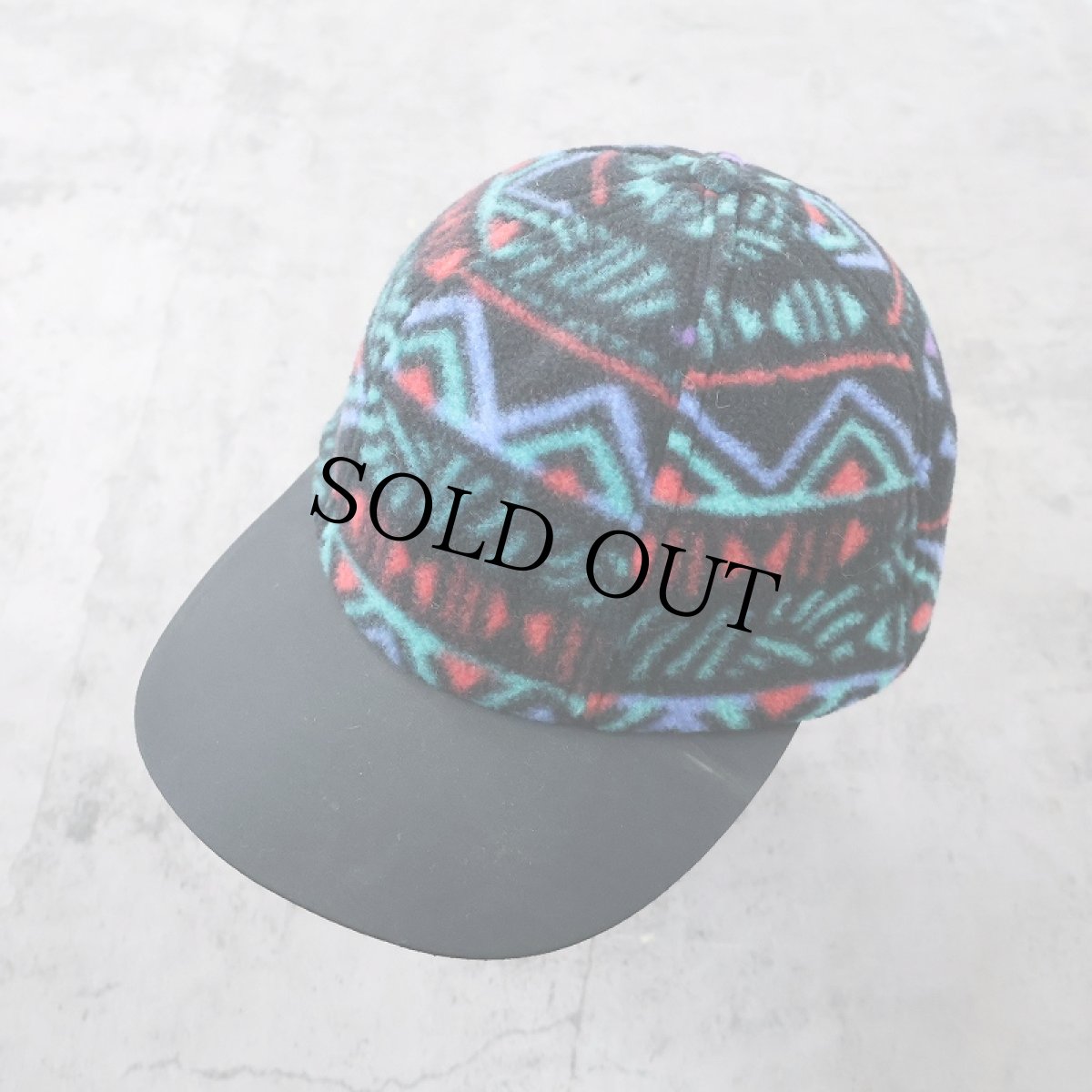 画像1: 90's Columbia USA製 総柄 フリースキャップ L/XL (1)