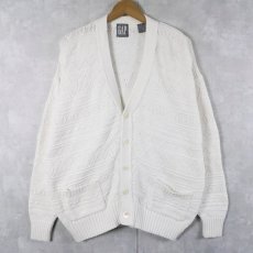 画像1: 90's GAP コットンケーブルニットカーディガン M (1)