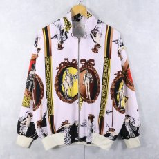 画像1: 80's〜 CAPUCCI CREATIONS 総柄 ポリエステルジップジャケット (1)