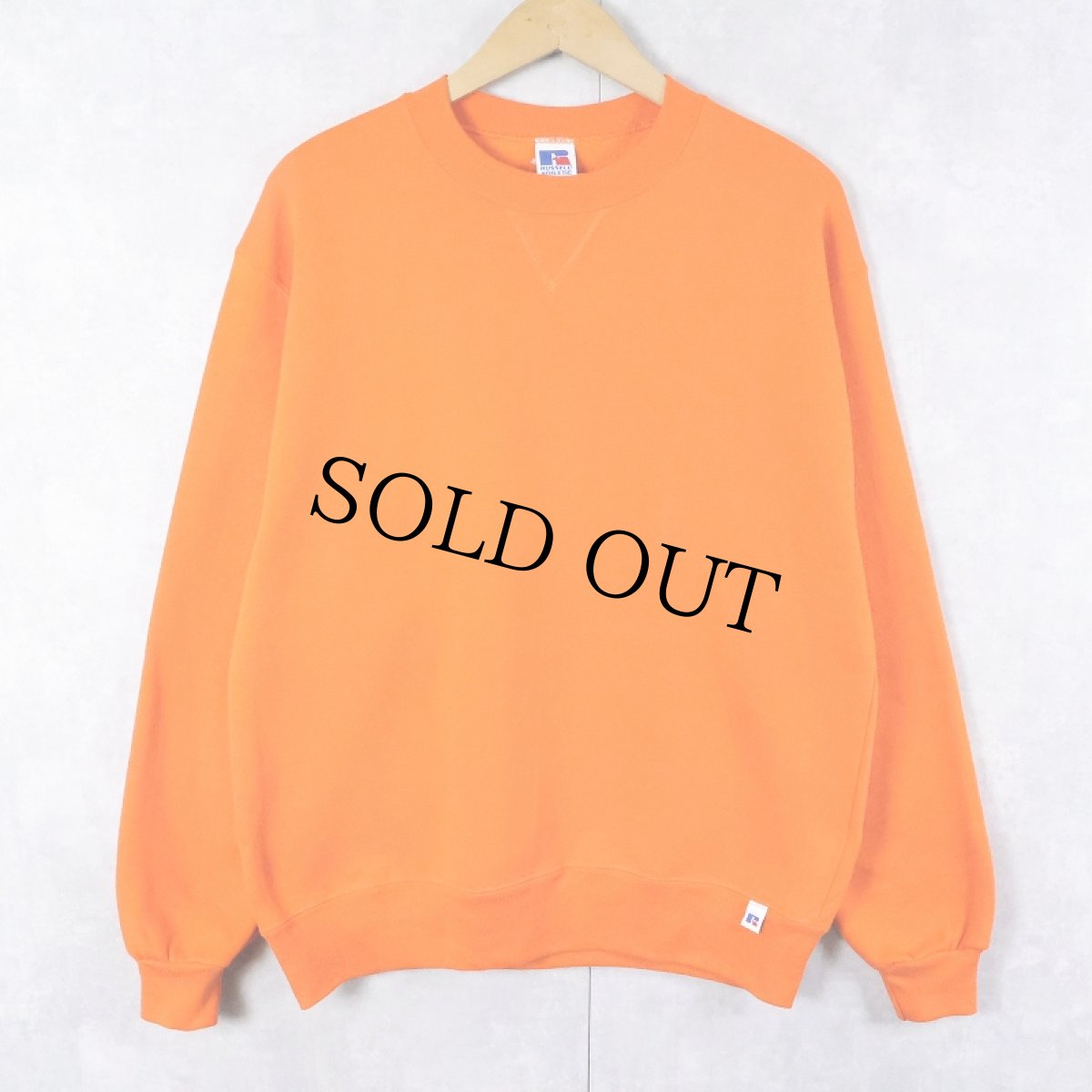 画像1: 90's RUSSELL ATHLETIC USA製 前V 無地スウェット M (1)