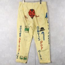 画像2: 60's ハンドペイント メモリアルコーデュロイパンツ W33 (2)