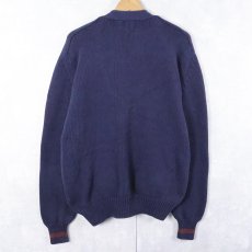 画像2: 90's GAP 切り替えデザイン コットンケーブルニットカーディガン L (2)