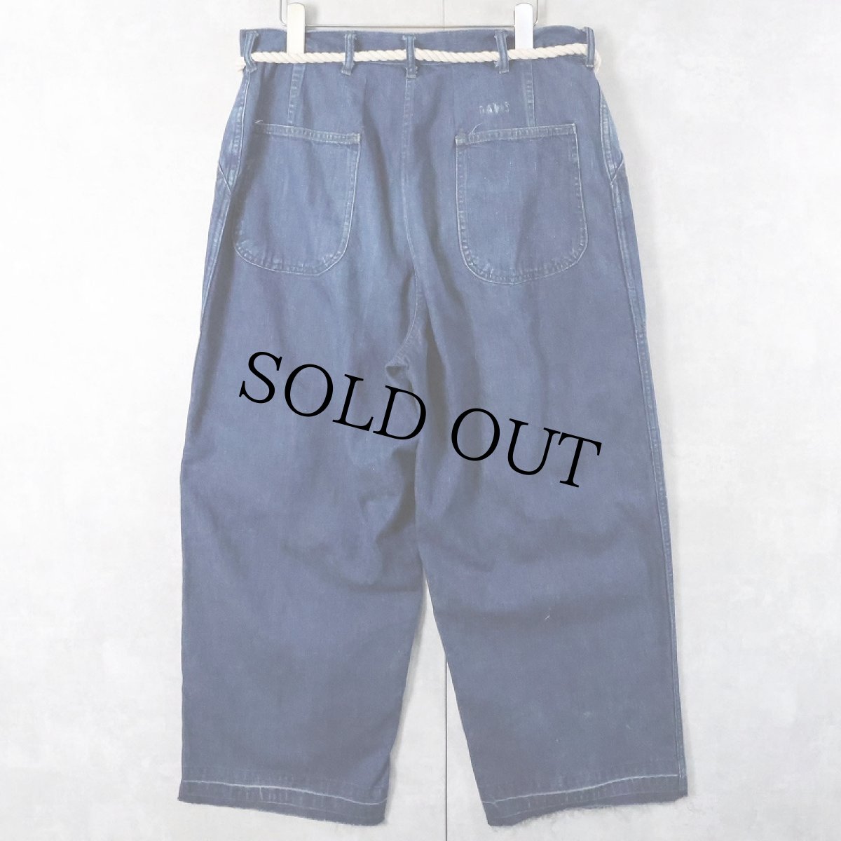 画像2: 40's WWII U.S.NAVY M-45 デニムトラウザーズ W32 (2)