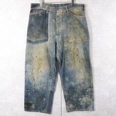 画像1: 30's U.S.ARMY M-35 針刺しシンチバック デニムトラウザーズ W36 (1)