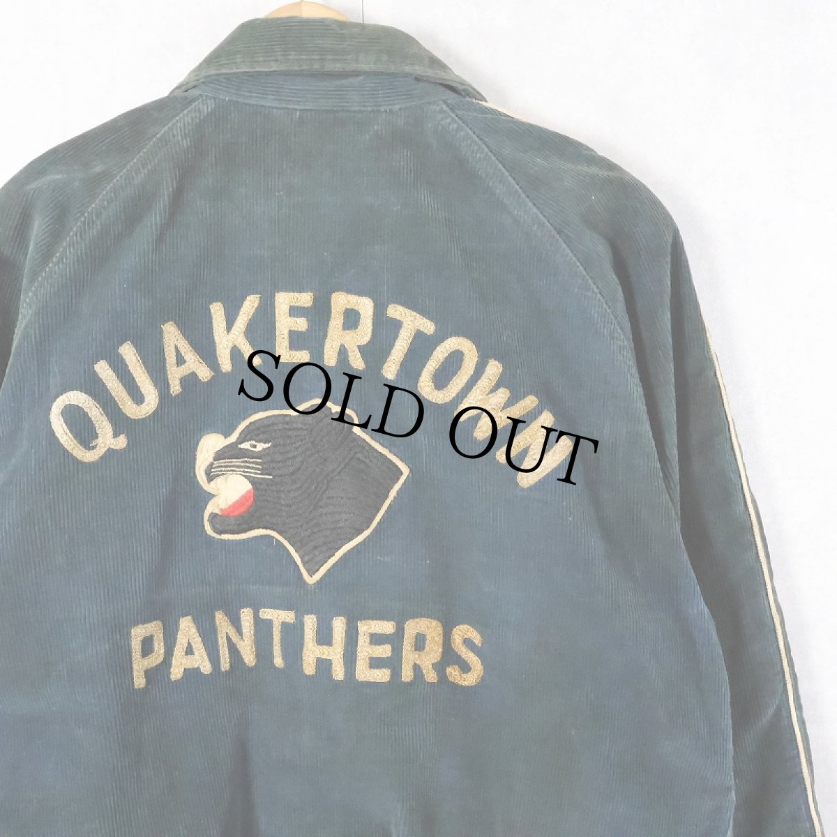 画像1: 60's MAPLE Mfg.Co. "QUAKERTOWN PANTHERS" チェーン刺繍 コーデュロイスタジャン SIZE40 (1)