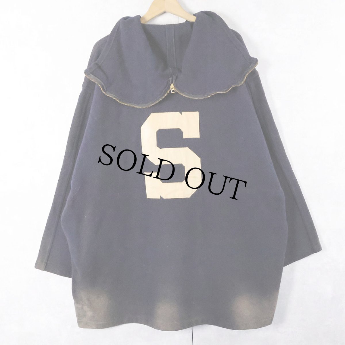 画像3: 30〜40's SHENK & TITTLE SPORT ハーフジップ ウールアスレチックパーカー NAVY L (3)