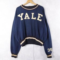 画像1: 〜50's TIM McAULIFFE "YALE" レタード ウールスウェット NAVY SIZE44R (1)