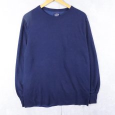 画像1: 90's duofold USA製 無地 2PLYカットソー NAVY L (1)