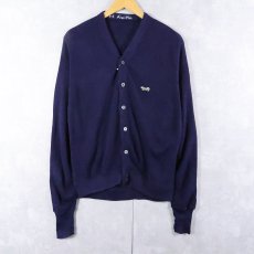 画像1: 80's The Fox JCPenney アクリルニットカーディガン NAVY (1)